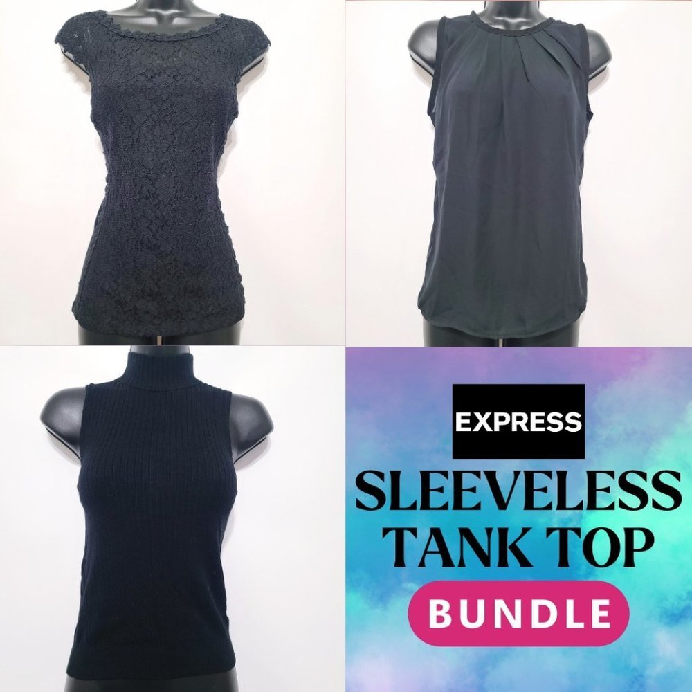 [BUNDLE] 3 Pieces EXPRESS Brand Sleeveless Tank Top with Freebies [S-M]